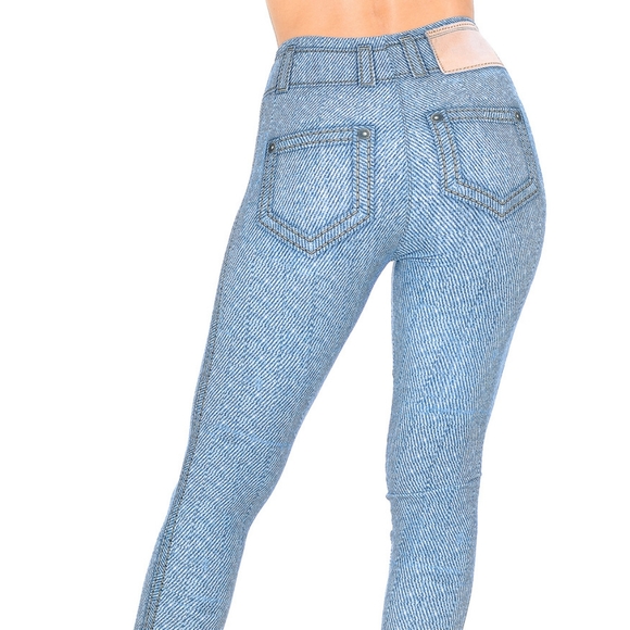 0-10 Creamy Soft Blue Jean Leggings - USA Fashion Jeggings One Size - Picture 2 of 8